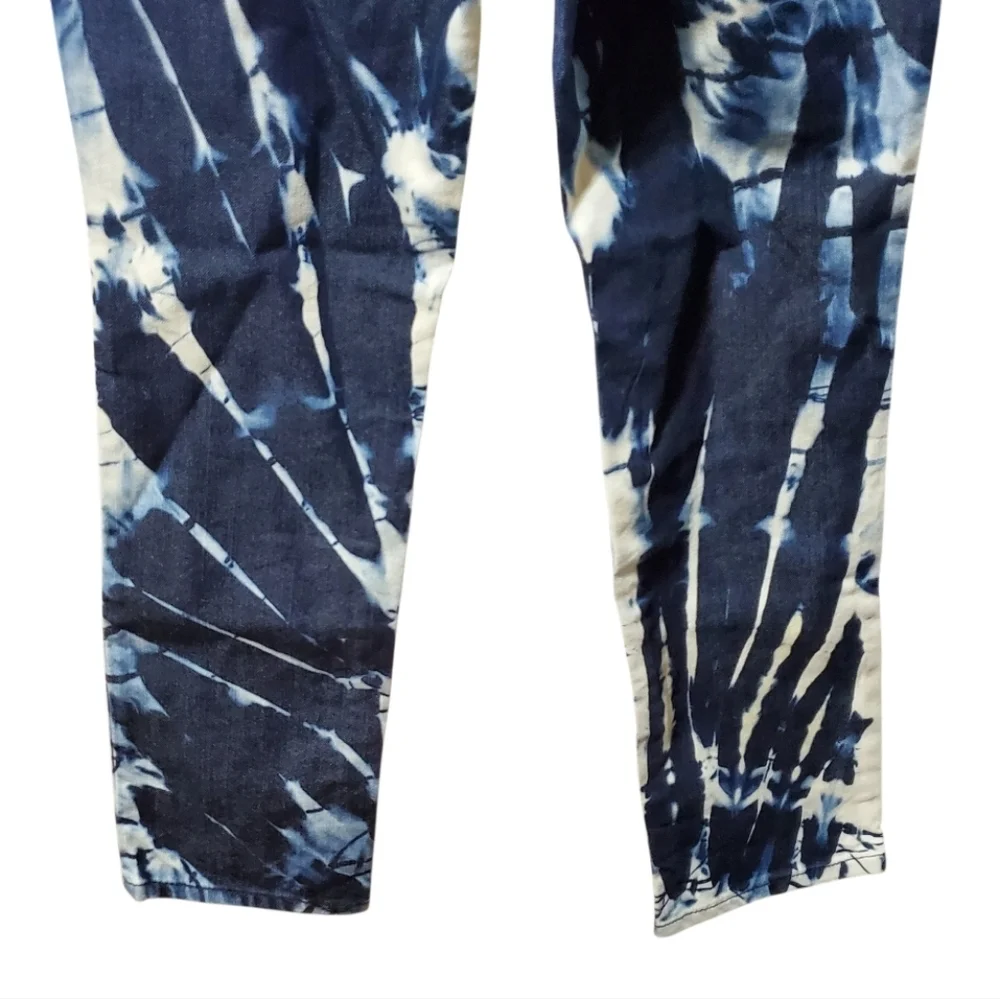 Chico's Women's Demin Indigo Blue Reverse Tie-Dye Jeans Size 0 Short - Picture 9 of 14